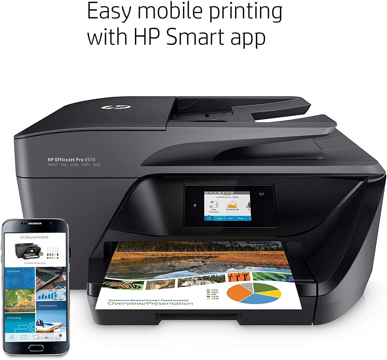 HP OfficeJet Pro 6978 All-in-One Wireless Printer with Mobile Printing, HP Instant Ink &  Dash Replenishment Ready (T0F29A) (Renewed) - Image 8